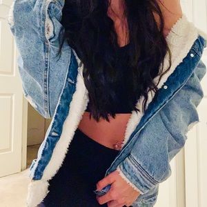 Distressed oversized denim jacket